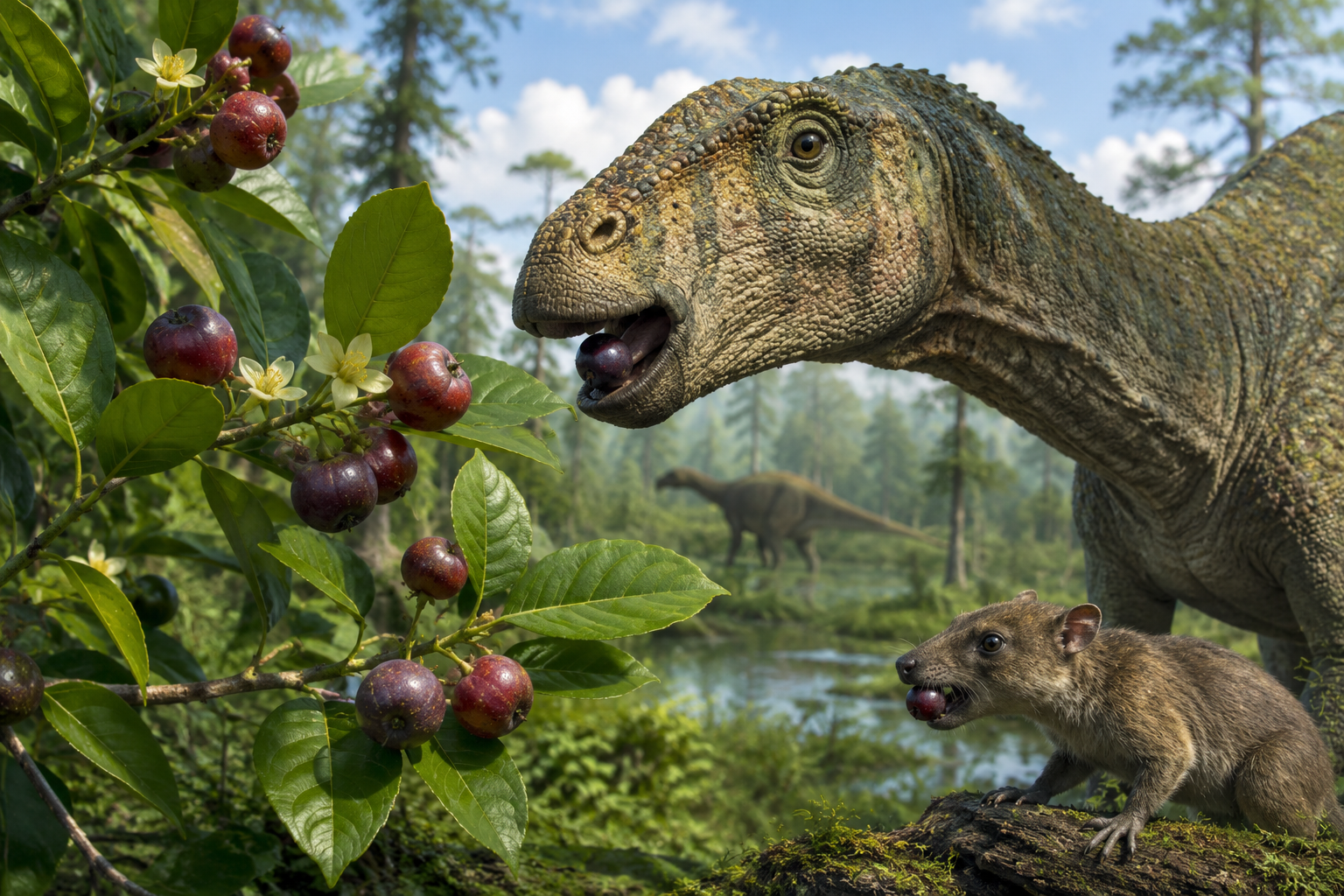 Fosil Ungkap Tanaman Berbunga Sudah Memanfaatkan Dinosaurus untuk Menyebarkan Benih